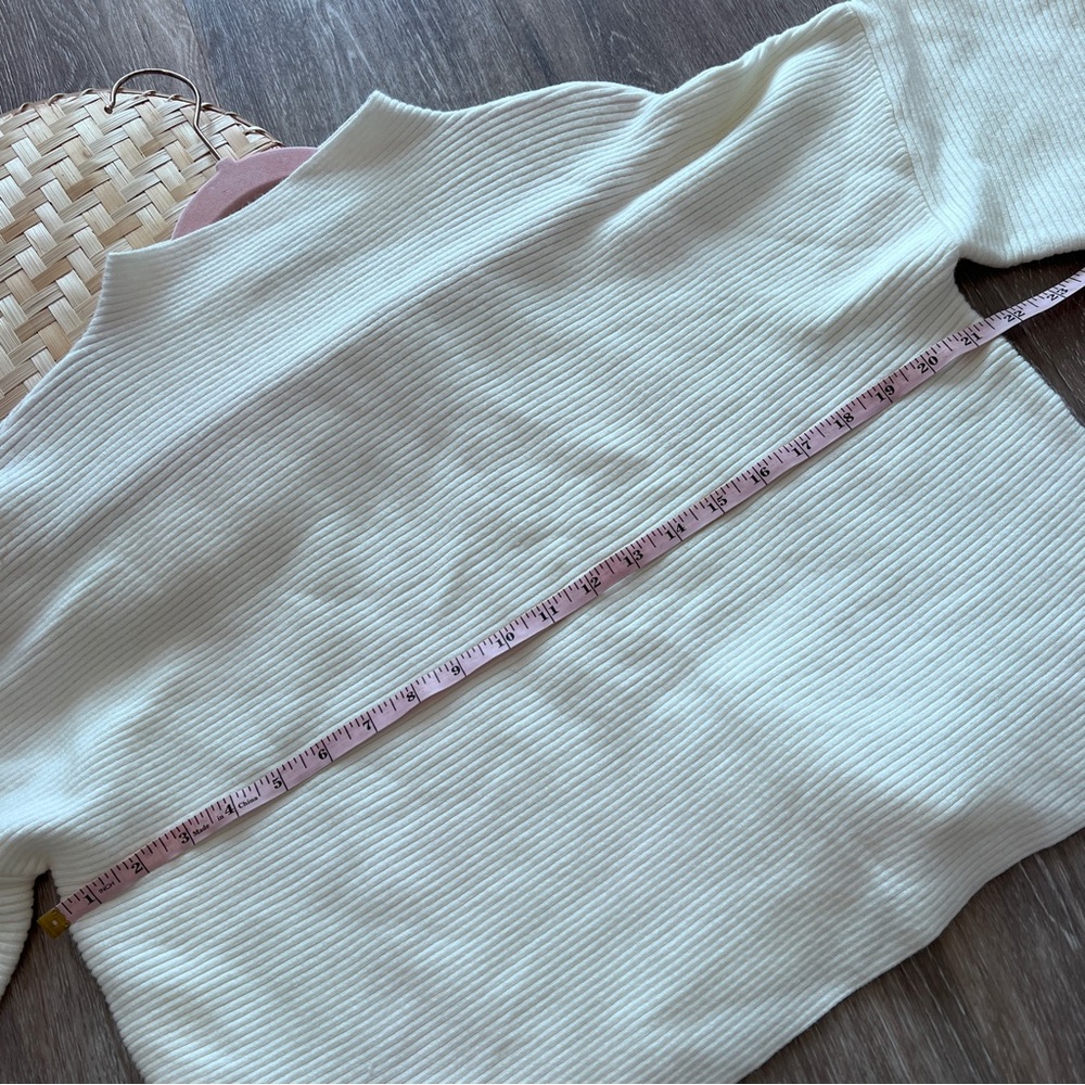 Modern citizen mock neck ribbed knit sweater in a white cream - Picture 6 of 8